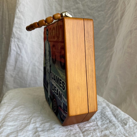 NWT James Dean Route 66 Wooden Purse - Picture 9 of 12